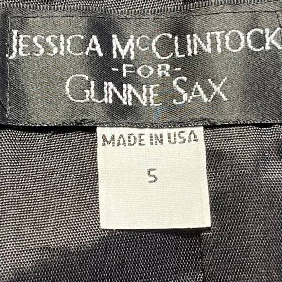 JESSICA McCLINTOCK GUNNE SAX Black & white polka dot strapless cocktail dress - Picture 5 of 9